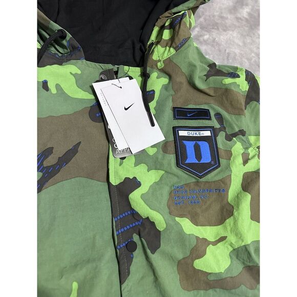 Nike Duke Blue Devils Green Black Camo Hooded Jacket DQ2221-328 Men's Large - Picture 3 of 8